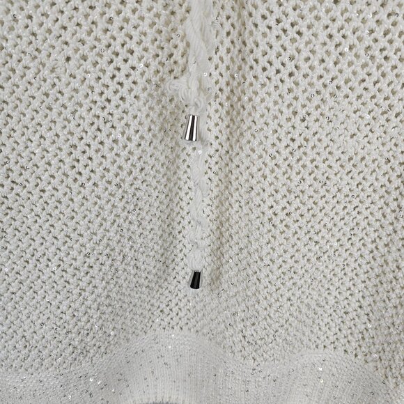 Women Preppy Fairy Cottage Academia Core Knit Pullover Sweater Ivory Joie Medium - Picture 7 of 11